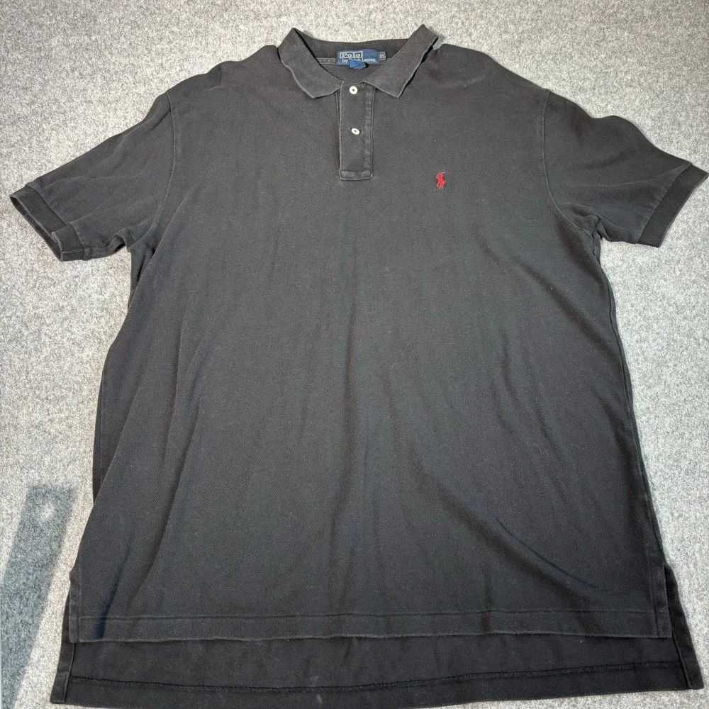 Polo Ralph Lauren Shirt‎ Mens XL Black Red Pony Short Sleeve Great Condition